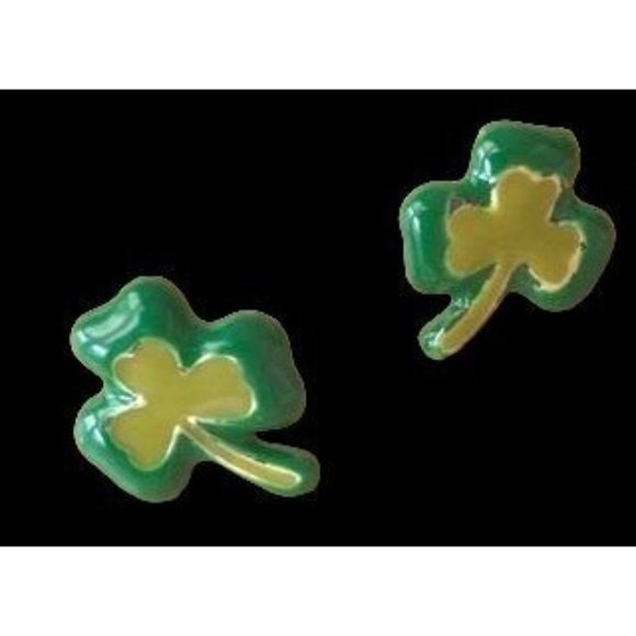 Vintage 90's Shamrock Earrings Posts St Patrick's Day Party Parade Festi… - Picture 2 of 7